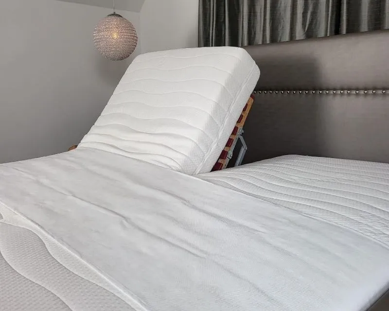Bedbinder Deluxe on an adjustable electric bed