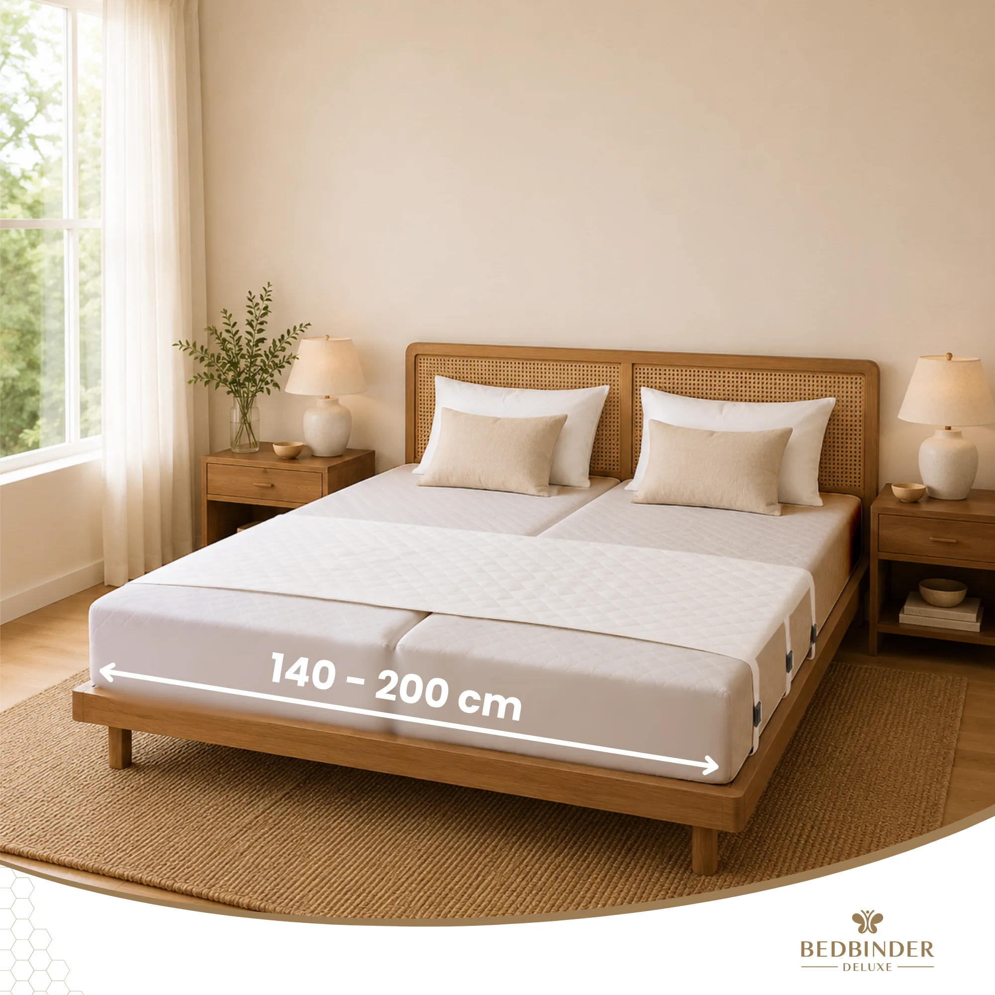 La sangle convient aux paires de matelas de 140 &agrave; 200&nbsp;cm de large au total