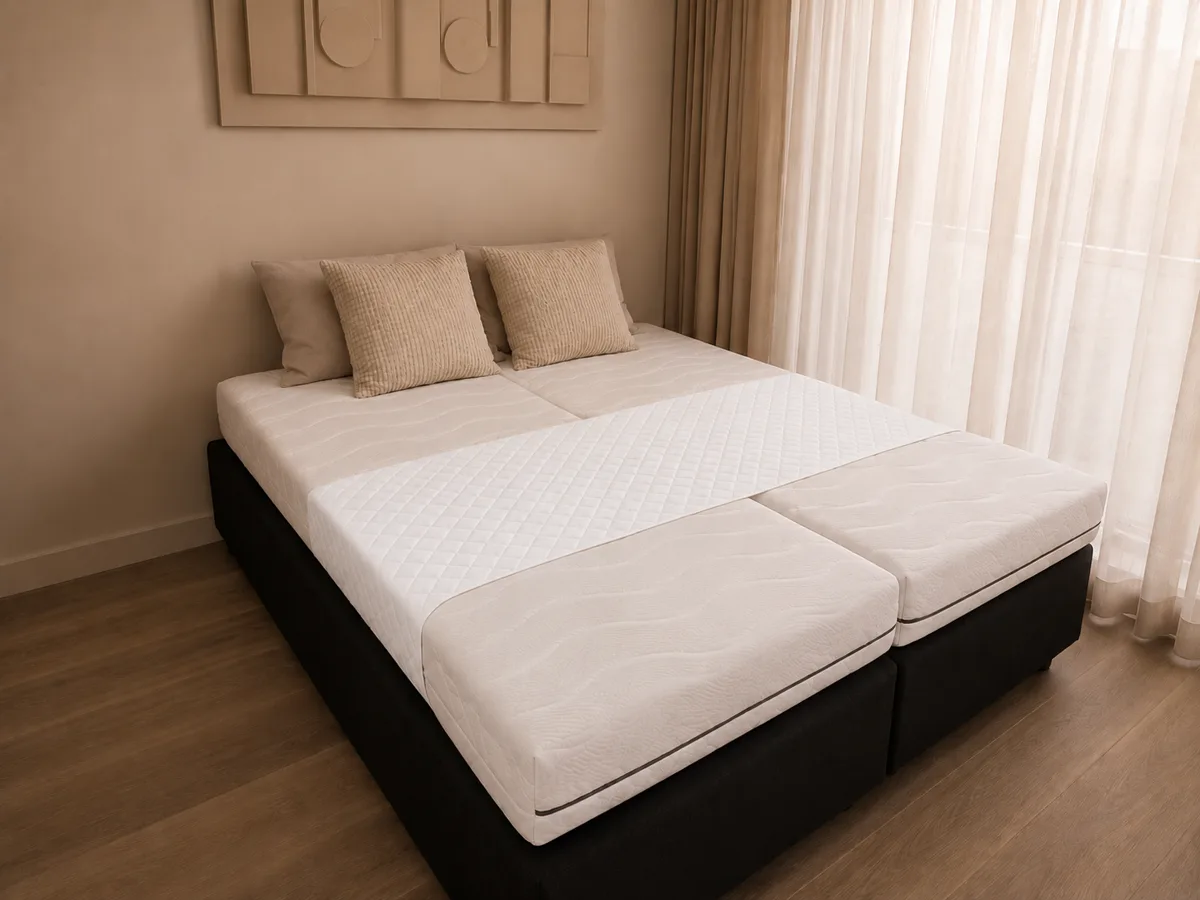 De Bedbinder Deluxe ligt over de volle breedte van het bed